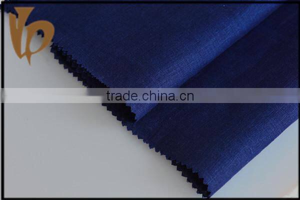 High quality navy pure linen cloth fabric textile from taizhou factory