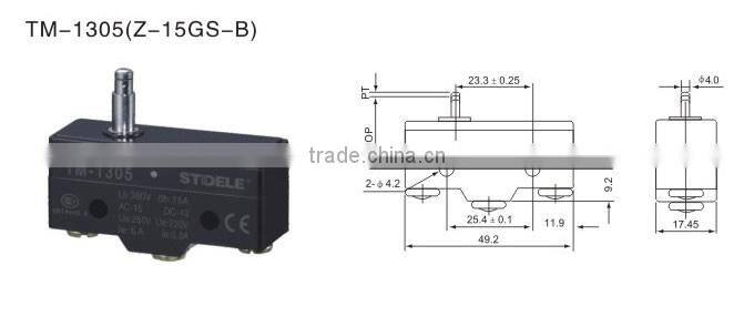 15A general purpose roller top button plunger micro switch TM 1305 Z-15GS-B