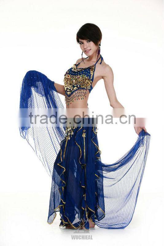 New Tribal Sexy India Belly Dance Veil, Belly Dance Stage Performance Chiffon Veil, Belly Dance Fan Veils (SJ002)