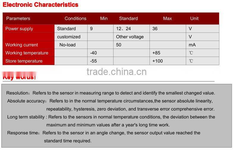ACA826T Highly Anti-Electromagnetic Interference Digital Inclinometer Tilt Sensor With Excellent System Intergrated