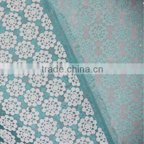 Mesh design fabric material for high heels shoes material usage