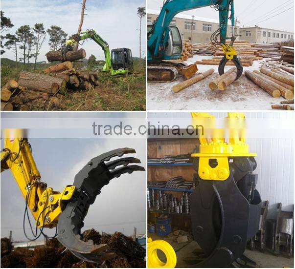 Mechanical wood grapple/fixed type for excavator