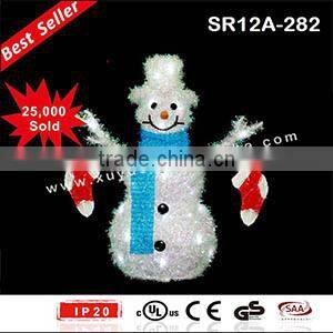 Battery operated white lighted led snowman