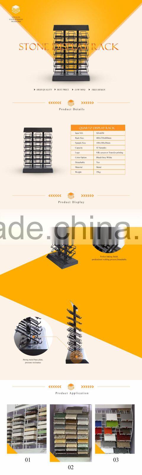 removable metal stone rack shelf for quartz marble granite