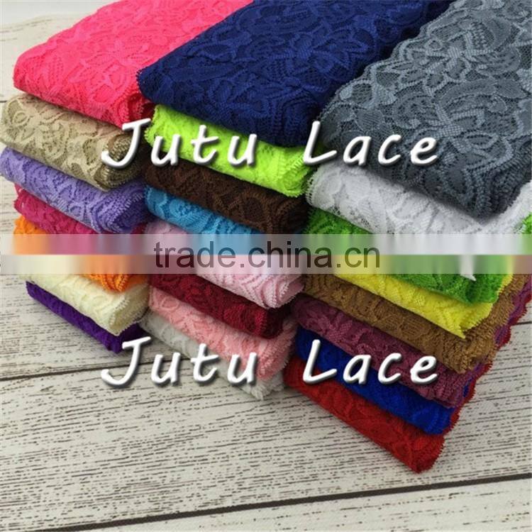 Hot-selling 8cm width lace elastic hair bands -stretchy elastic trim -decorative lace trim