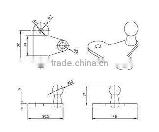 10mm Ball Stud Gas Strut Offset Angle Mounting Bracket,motor mounting bracket,car brackets