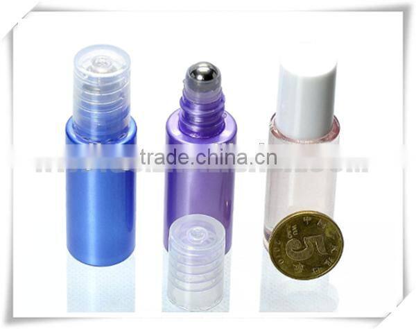 Frosted colorful bottle stainless metal roller ball 10ml plastic cobalt roll on bottle