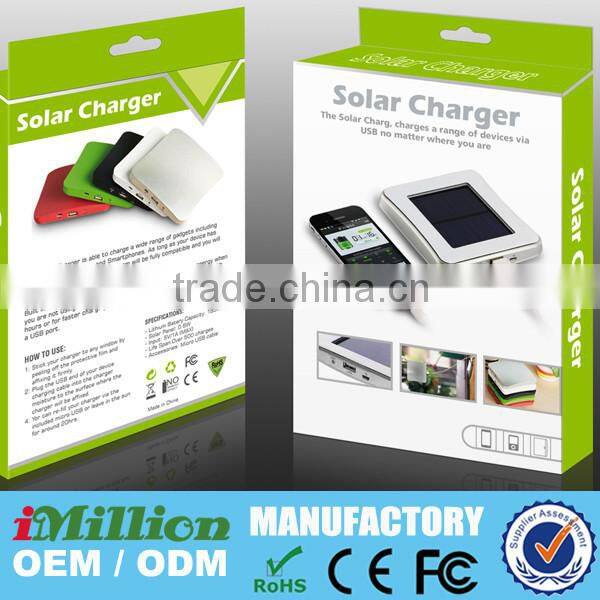 2600mah portable solar mobile phone charger/solar cell phone charger/solar power bank