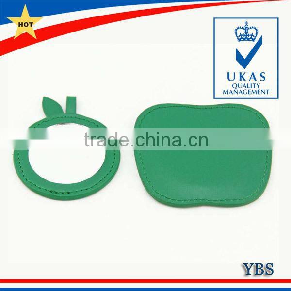 New Design Cheap Round Pocket Mirror Leather Lipstick Case Mirror