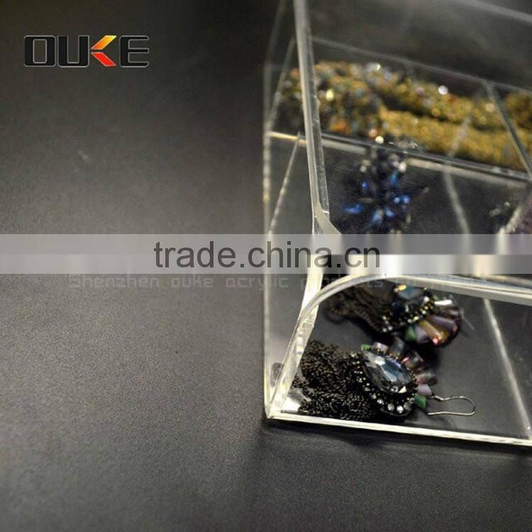 wholesale rectange shape delicate design acrylic material 5 grids storage box