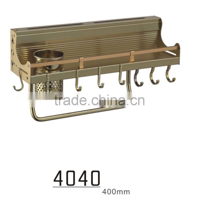 Wall Mounted Rustic Black Metal Kitchen Spice Rack & Paper Towel Holder / Bathroom Basket & Towel Bar