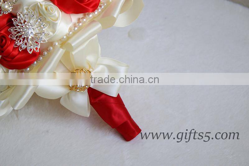 Gorgeous red wedding bouquet crystal bouquet jewelry