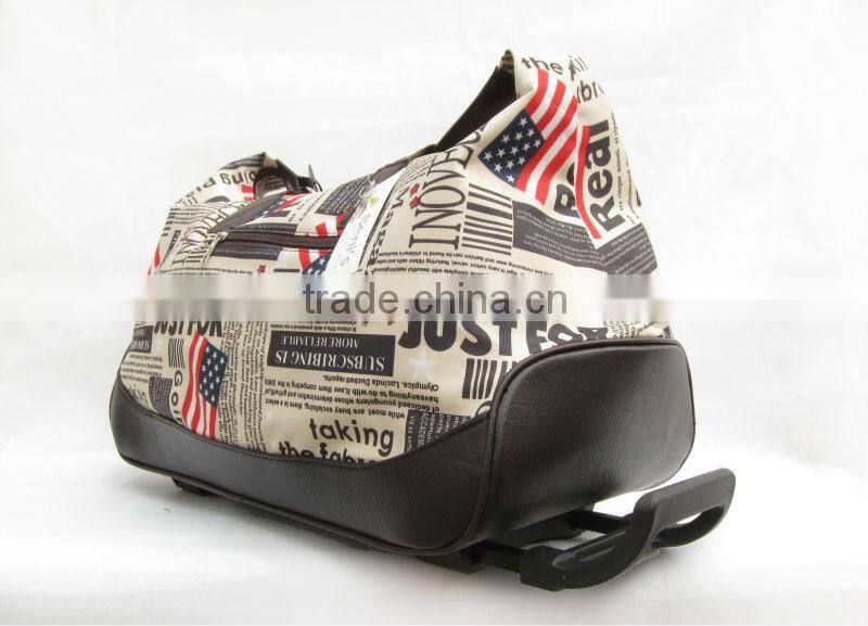 Fashion Flag Printing Jacquard Fancy luggage Bag Lowest Price and High Quality Travel Trolley Bag