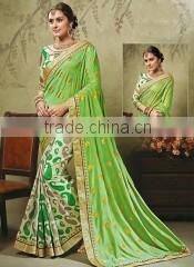 Intelligent Liril Green Viscose Art Silk Saree/Silk sarees online shopping