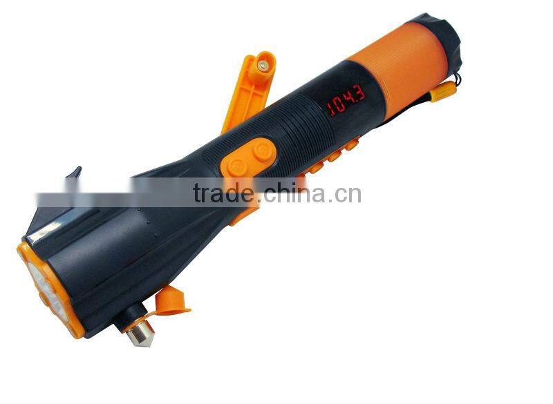 hand generate AM/FM radio torch light with mobile phone charger