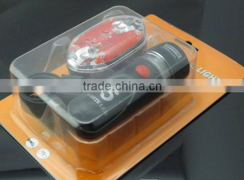 2015hot sale bicycle front light+rear light set 5LED super bright light set bicycle light set