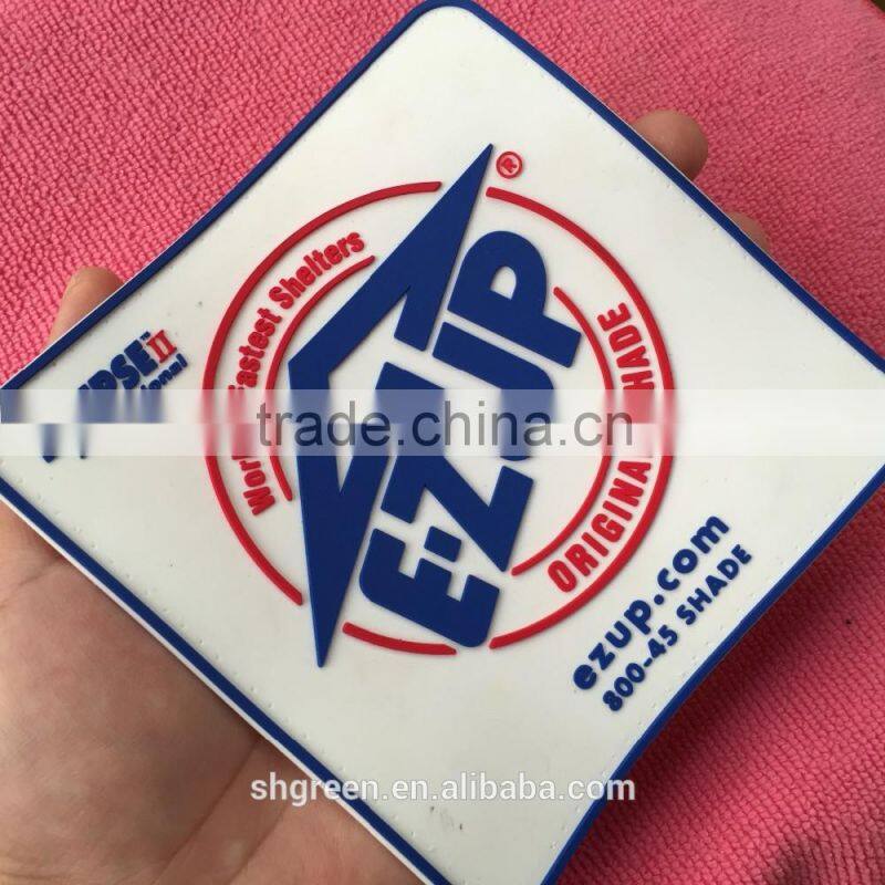 Korea design sew on soft rubber patch,pvc repair patches for bag and uniform
