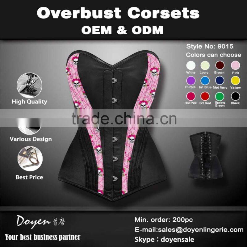 skull boned with flowers women slimming waist trimming corsets & shaper artificial skull