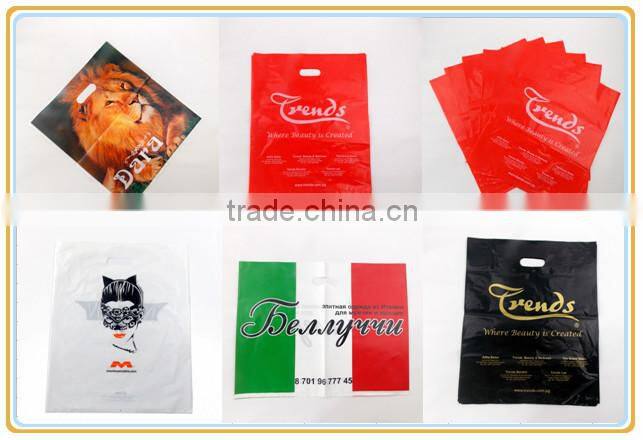 deep-processing die cut handle polybag/punch hole plastic bag