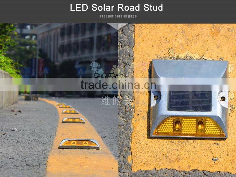 Aluminum solar power blue led flashing light reflective road stud