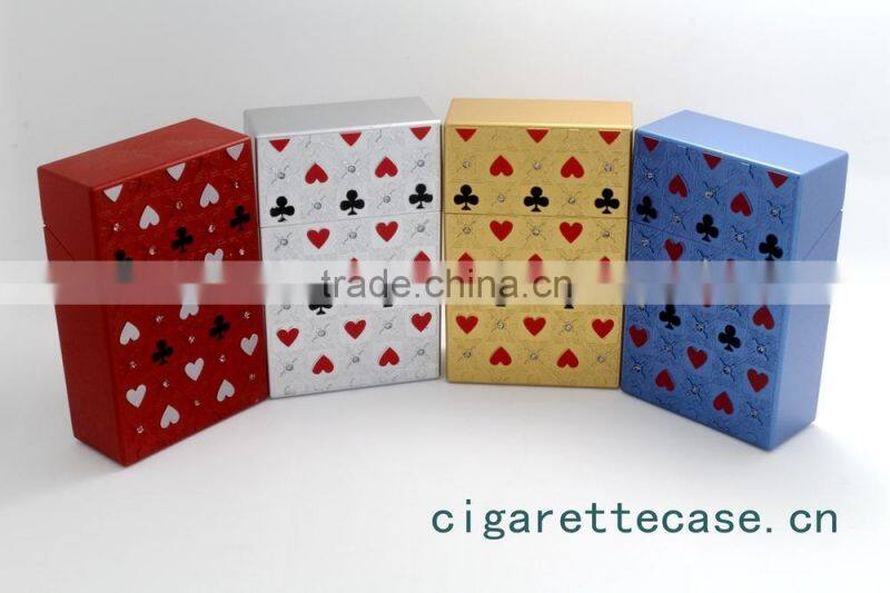 hot design rhinestone cigarette case with pocket design