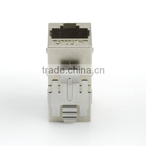 RJ45 Cat6A 180 Degree Shielded STP Straight Keystone Coupler