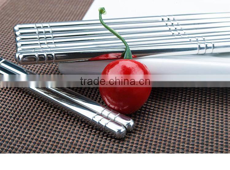South Korean high-grade stainless steel chopsticks Korean square antiskid chopsticks tableware.High quality household chopsticks