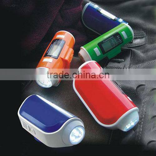 premium gift and promotional item for female multifunction pedometer 3 led light torch Pedometer calore counter with belt cli