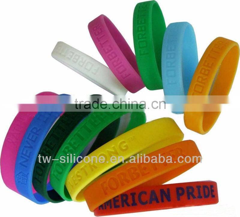 Cheap wholesale colorful rubber band silk screen printing silicone wristband for promotion
