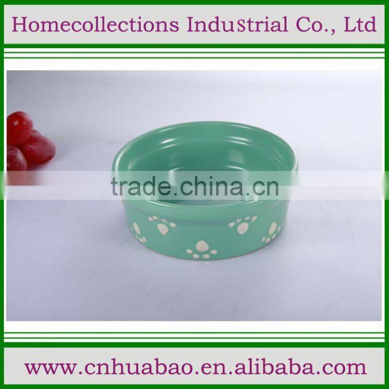 Factory wholesale custom ceramic dog bowl ,flower shape feeding ceramic pet bowl , ceramic cat bowl water alkaline