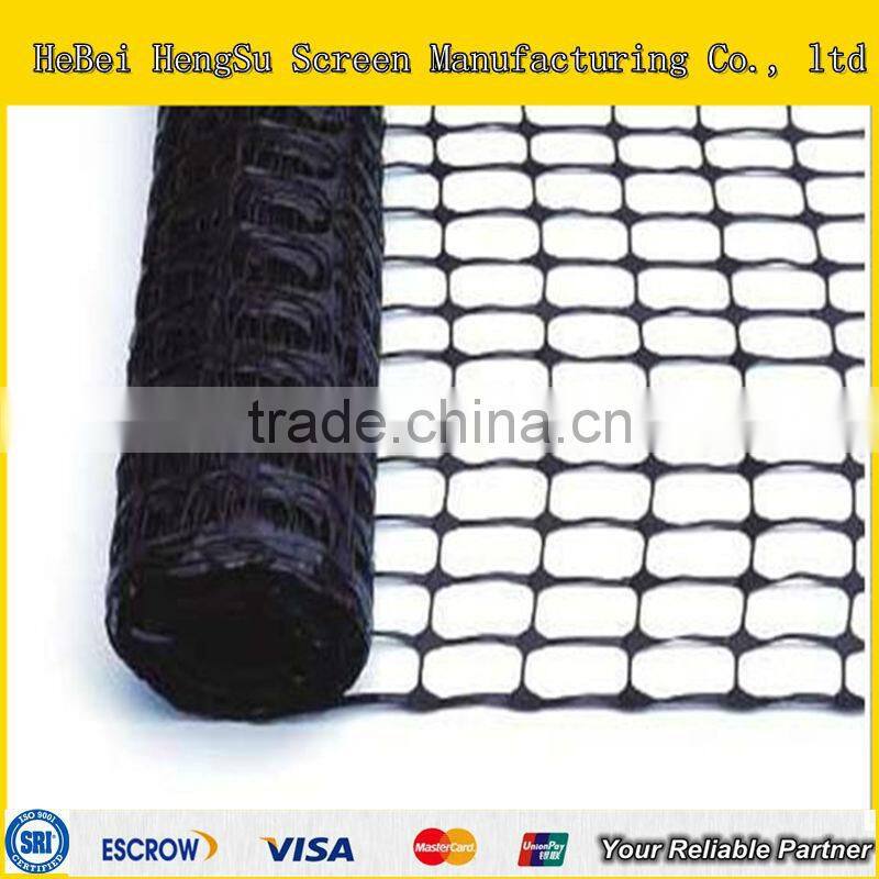 Red temporary warning mesh fence