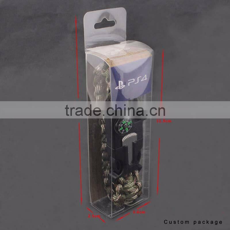 Paracord Survival Bracelet with a 350LB Parachute Cord, Fire Starter, Embedded Compass, Flint, Emergency Knife & Whistle