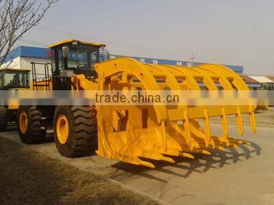 Heavy duty root rake brush grapple for front end loader 950H with quick attach