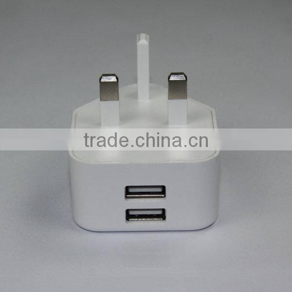 10W/5V 2A 2Port UK PLUG 3 PIN USB Wall charger/Travel Charger AC Power Adapter for iPhone iPad Samsung Galaxy