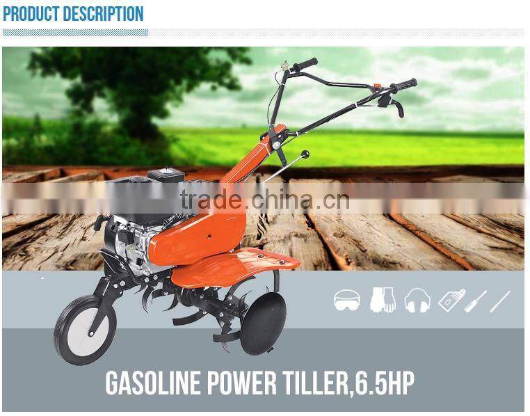 Popular 6.5HP cheap price gasoline mini power rotary tiller cultivator