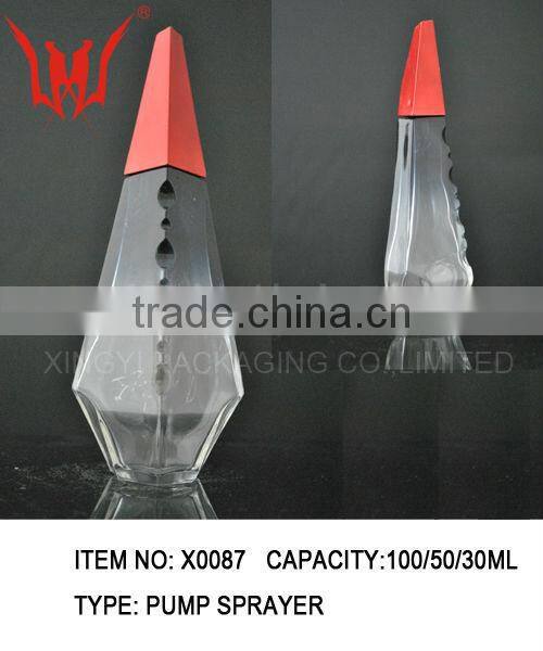 High quality empty perfume glass bottle factory triangle perfume bottle