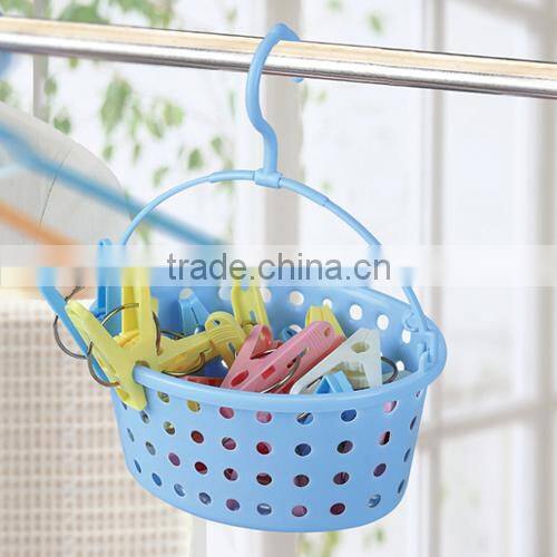 household storage basket with 20 pcs clothes peg clips