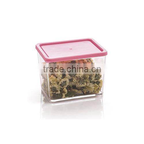 Foldable sealed food storage box/ food container-- pink 370ml