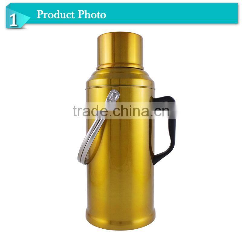 Fashion design metal printeddouble wall vacuum thermal teapot