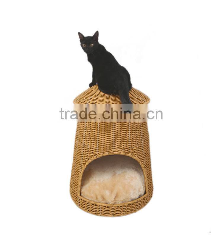 S&D wholesale plastic rattan cat house cat bed cat furniture pet bed made in p.r.c