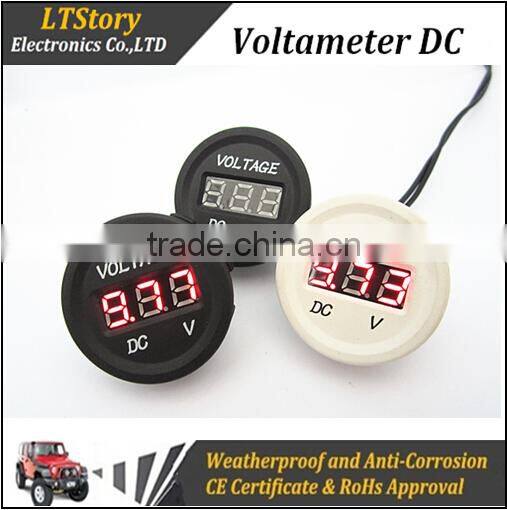 White Car Marine truck bus Auto Voltmeter Voltage Gauge Tester Volt Meter