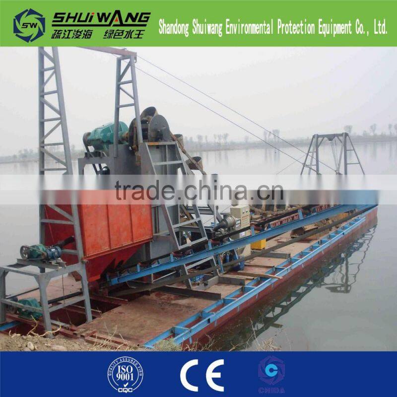 Sand gold mining equipment chain bucket river sand dredger for sale