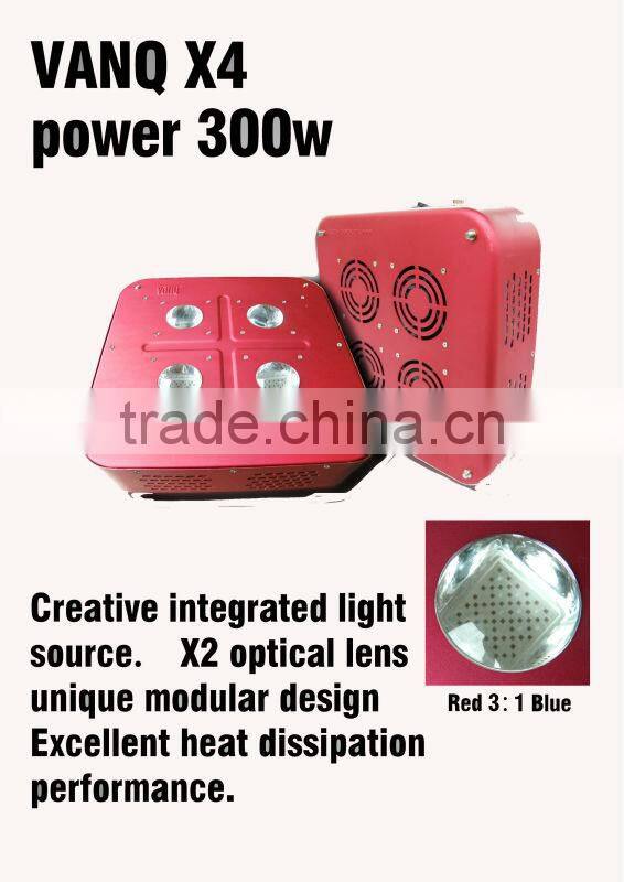 Led grow ligh for sale ,VANQ X4 integrated led grow light with optical glass LENS reflector for plant