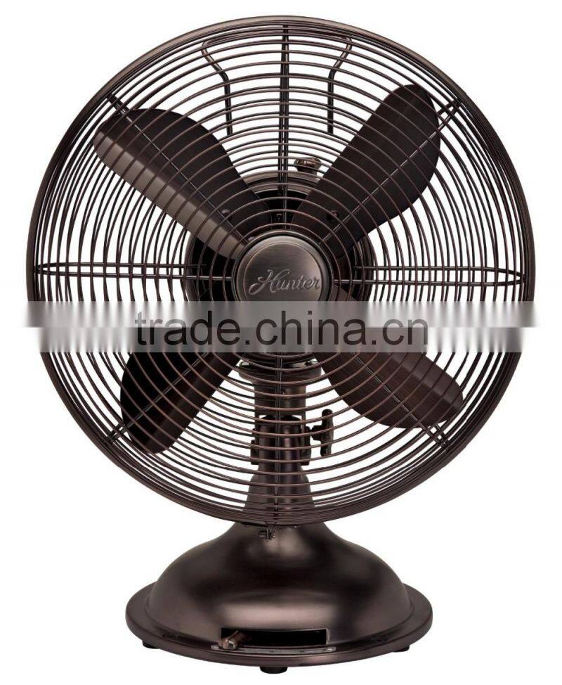 12" Retro Table Fan with Oil Rubbed Bronze Finish