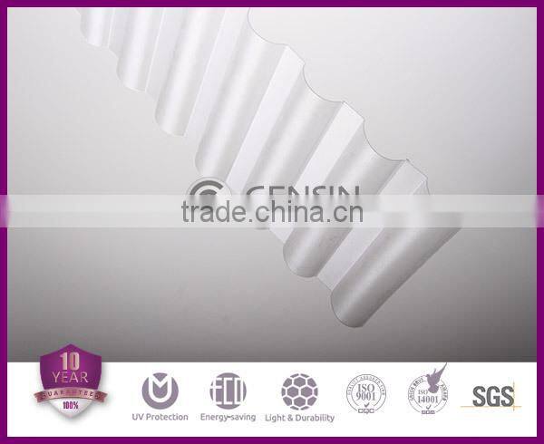 0.8mm Thickness Frosted Polycarbonate Corrugated Roofing Panel Polycarbonate Wave Sheet PC Skylight Sheet UV Coating 1032mm