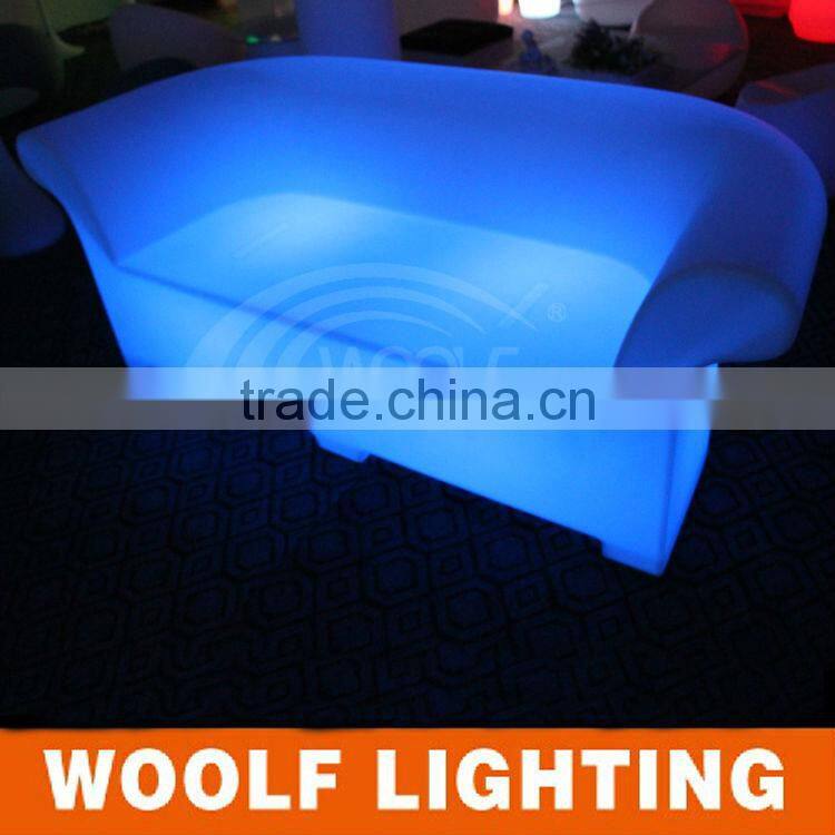 Classic Versatile Livingroom Yard Lounge Bar Leisure LED Two Seats Sofa LED Light Sofa