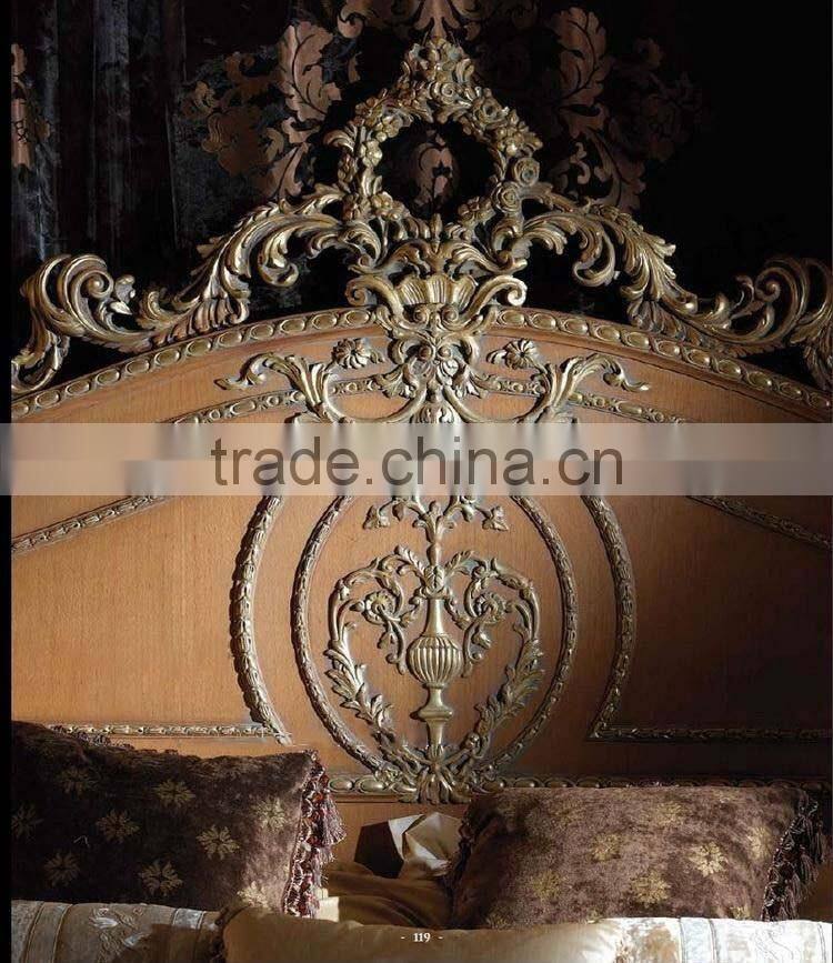 European style antique noble solid wood bedroom furniture luxury double bed