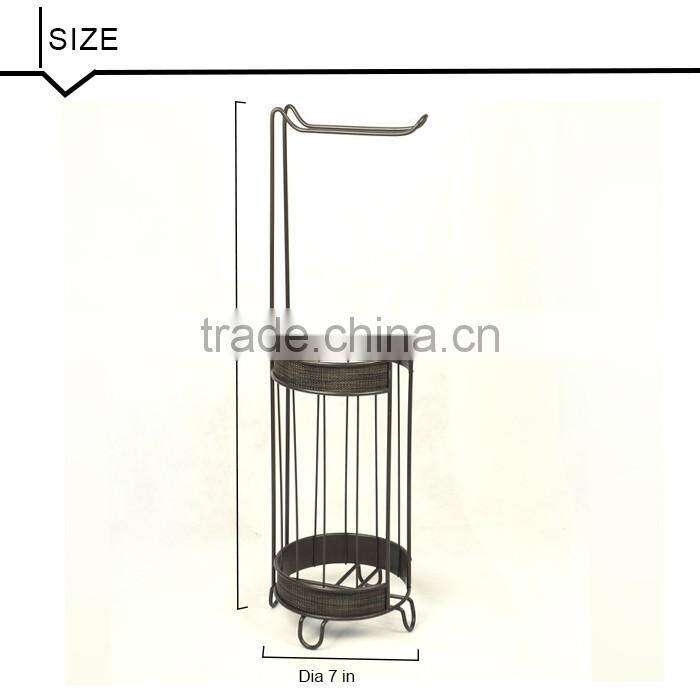 Round Rack, Standing Holder with One Hook, Bronze