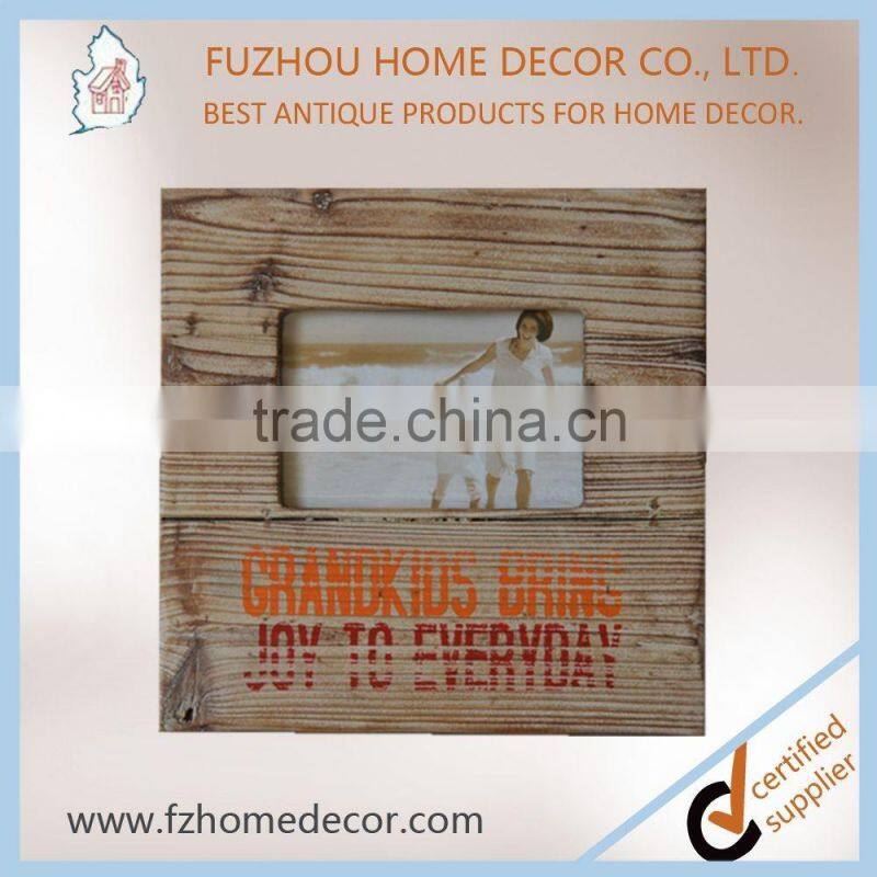 2017 top selling antique wooden picture photo frame with silk screen printing for decoration