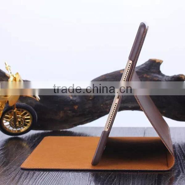 Top quality ultra-thin genuine leather case for ipad mini, tablet leather case